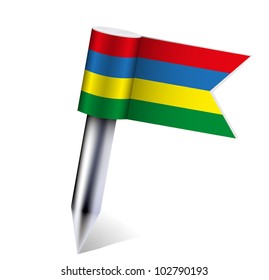 Vector Mauritius flag isolated on white. Eps10