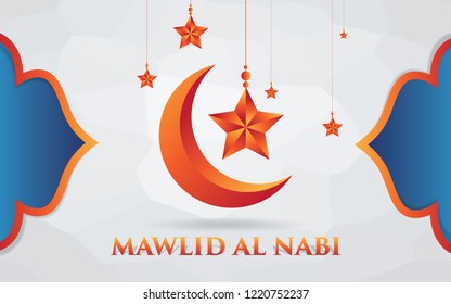 vector of mawlid al nabi. Prophet Muhammad's birthday in Arabic