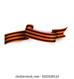 Vector May 9 Victory day, Russian traditional holiday George Ribbon, patrioric war peace memory symbol icon. Element for greeting card decoration. Isolated illustration on a white background