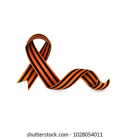 Vector May 9 Victory day, Russian traditional holiday George Ribbon, patrioric war peace memory symbol bow icon. Element for greeting card decoration. Isolated illustration on a white background