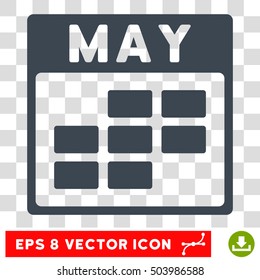 Vector May Calendar Grid EPS vector icon. Illustration style is flat iconic smooth blue symbol on a transparent background.