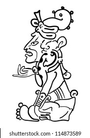 Vector Maya Image of the ancient Deity