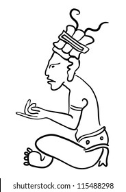 Vector Maya Image of the ancient Deity