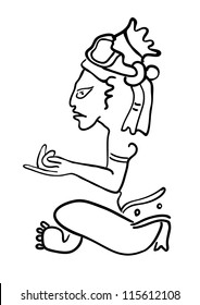 Vector Maya Image of the ancient Deity