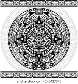 Vector of Mayan calendar on white background.