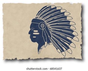 the vector mayan and inca tribal on old paper