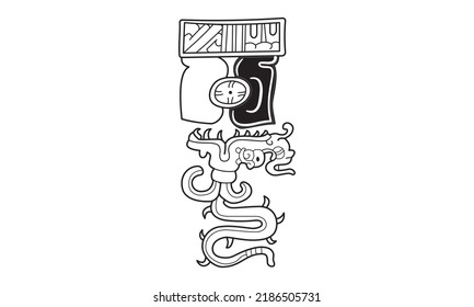 icono de ilustración jeroglífico de símbolo mayo vectorial
