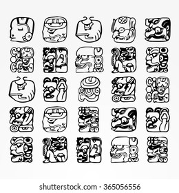vector mayan symbols