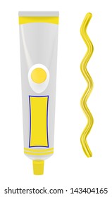 vector mayonnaise tube on white background, eps10 file, gradient mesh and transparency used, raster version available