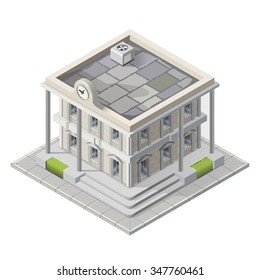 Vector mayoralty isometric building architecture public government buildings