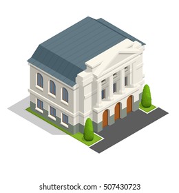 Vector mayoralty isometric building architecture public government buildings. 