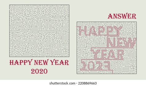 El laberinto vectorial. Feliz año nuevo 2023