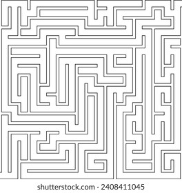Vector maze isolated on white background. Education logic game labyrinth for kids. With the solution.