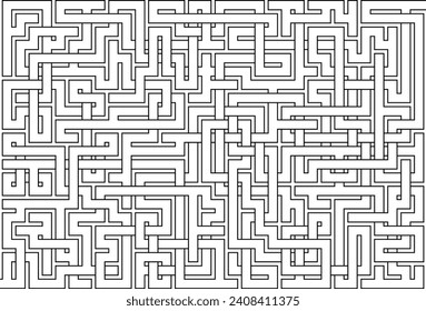 Vector maze isolated on white background. Education logic game labyrinth for kids. With the solution.