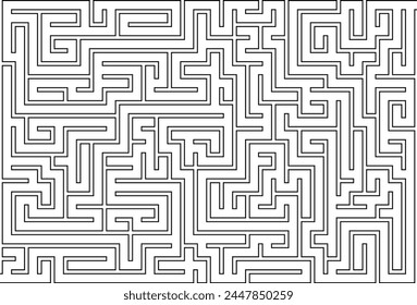 Vector maze isolated on white background. Education logic game labyrinth for kids. With the solution.