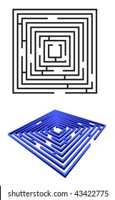 vector maze isolated on white