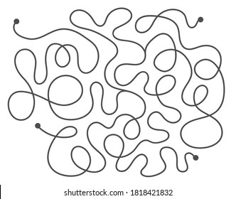 Vector maze template. Blank black and white labyrinth isolated on white background. Preschool printable educational activity or game sample. 
