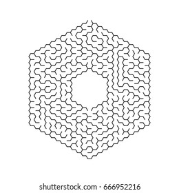 Vector Maze templates. Circle and square labyrinth sample.