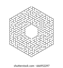 Vector Maze templates. Circle and square labyrinth sample.