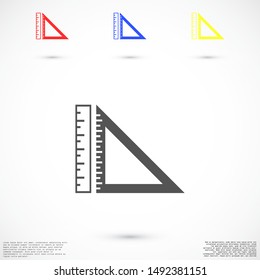 Vector measurement Ruler icon.. Modern flat design vector illustration.Ruler vector icon trendy flat style Pencil and Ruler Icon Isolated on White Background.Yardstick icon digital blue for design