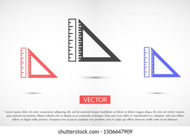 Vector measurement Ruler icon.. Modern flat design vector illustration.Ruler vector icon trendy flat style Pencil and Ruler Icon Isolated on White Background.