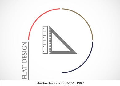Vector measurement Ruler icon.. Modern flat design vector illustration.Ruler vector icon trendy flat style Pencil and Ruler Icon Isolated on White Background.