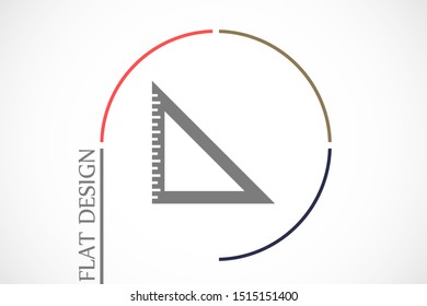 Vector measurement Ruler icon.. Modern flat design vector illustration.Ruler vector icon trendy flat style Pencil and Ruler Icon Isolated on White Background.