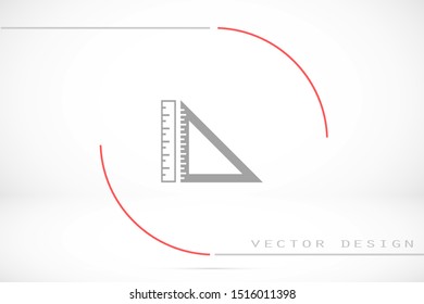 Vector measurement Ruler icon.. Modern flat design vector illustration.Ruler vector icon trendy flat style Pencil and Ruler Icon Isolated on White Background.
