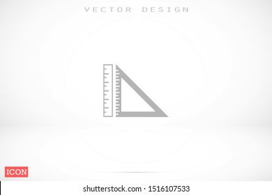Vector measurement Ruler icon.. Modern flat design vector illustration.Ruler vector icon trendy flat style Pencil and Ruler Icon Isolated on White Background.