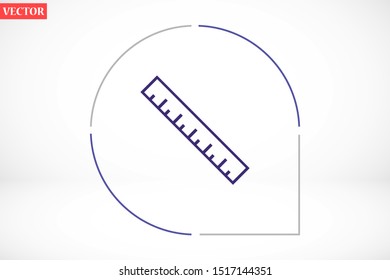 Vector measurement Ruler icon.. Modern flat design vector illustration.Ruler vector icon trendy flat style Pencil and Ruler Icon Isolated on White 