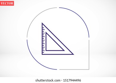 Vector measurement Ruler icon.. Modern flat design vector illustration.Ruler vector icon trendy flat style Pencil and Ruler Icon Isolated on White Background.