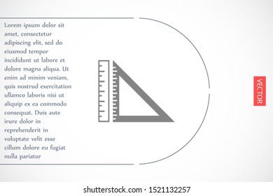 Vector measurement Ruler icon.. Modern flat design vector illustration.Ruler vector icon trendy flat style Pencil and Ruler Icon Isolated on White Background.
