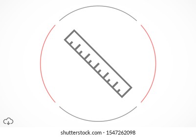 Vector measurement Ruler icon.. Modern flat design vector illustration.Ruler vector icon trendy flat style Pencil and Ruler Icon Isolated on White
