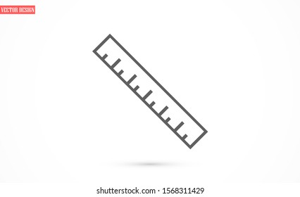 Vector measurement Ruler icon.. Modern flat design vector illustration.Ruler vector icon trendy flat style Pencil and Ruler Icon Isolated on White 