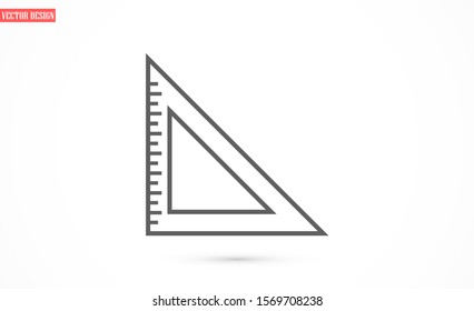Vector measurement Ruler icon.. Modern flat design vector illustration.Ruler vector icon trendy flat style Pencil and Ruler Icon Isolated on White Background.