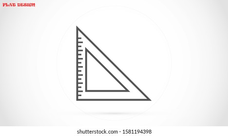 Vector measurement Ruler icon.. Modern flat design vector illustration.Ruler vector icon trendy flat style Pencil and Ruler Icon Isolated on White Background. 