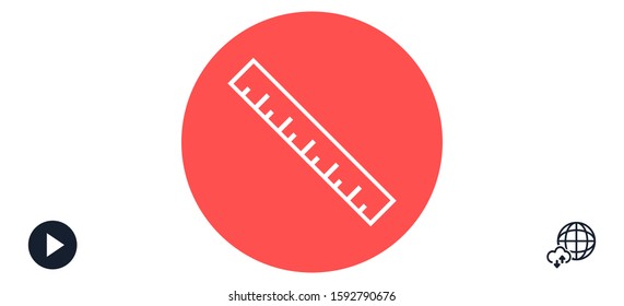 Vector measurement Ruler icon.. Modern flat design vector illustration.