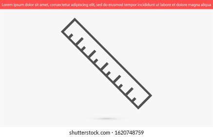 Vector measurement Ruler icon.. Modern flat design vector illustration.Ruler vector icon trendy flat style Pencil and Ruler Icon Isolated on White