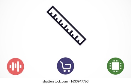 Vector measurement Ruler icon.. Modern flat design vector illustration.Ruler vector icon trendy flat style Pencil and Ruler Icon Isolated on White 