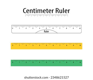 Vector measuring rulers. school ruler