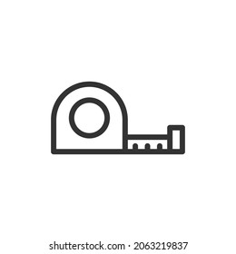 Vector measuring tape line icon. Symbol in trendy outline style. Vector illustration isolated on a white background. 