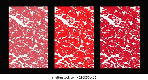 Vector meat background or pattern collection. Beef, pork and lamb meat textures  Vector illustration