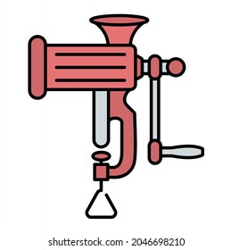 Vector Meat Grinder Filled Outline Icon Design
