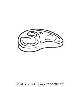 Vector meat icon with outline style. Vector illustration icons can be used for food applications, websites, or parts of logos.