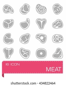 Vector Meat icon set