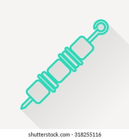 Vector meat on the spit icon.  