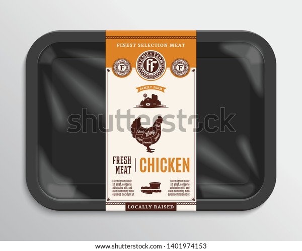 Download Vector Meat Packaging Illustration Chicken Meat Stock Vector Royalty Free 1401974153
