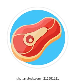 Vector Meat Round Icon