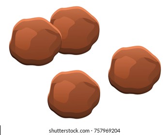 Vector meatball objects isolated on white background