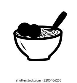 vector de albóndigas en un bol sobre fondo blanco